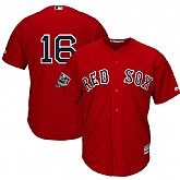 Red Sox 16 Andrew Benintendi Scarlet 2018 World Series Cool Base Player Number Jersey Dzhi,baseball caps,new era cap wholesale,wholesale hats